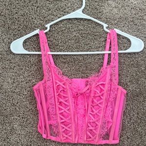 Victorias  secret bright pink corset top